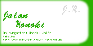 jolan monoki business card