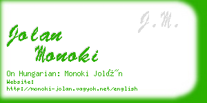 jolan monoki business card